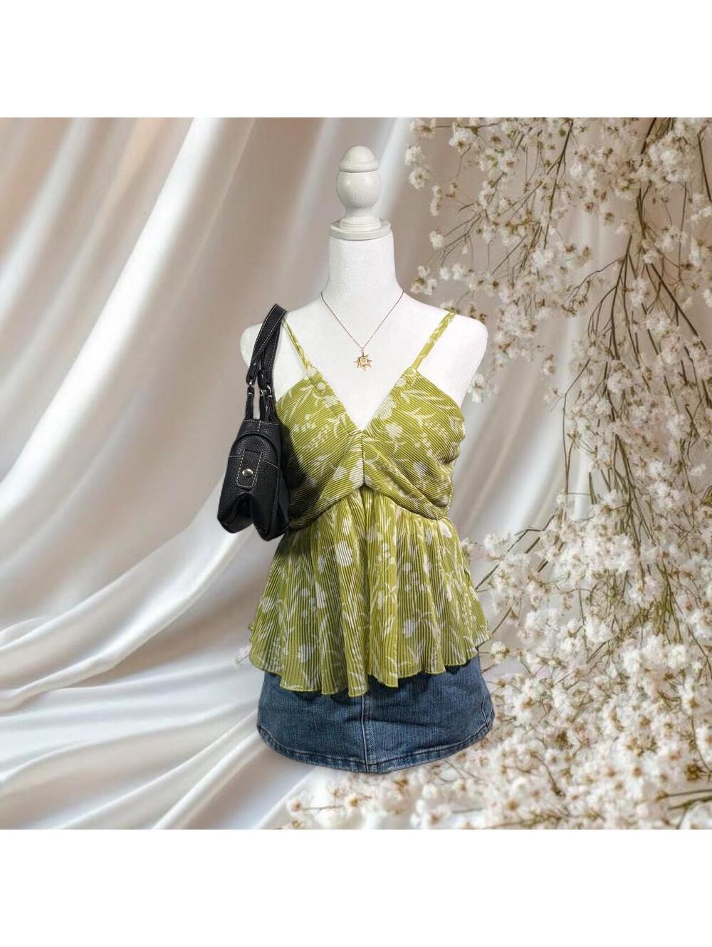 JAPNA FLORAL BABYDOLL CAMI TOP